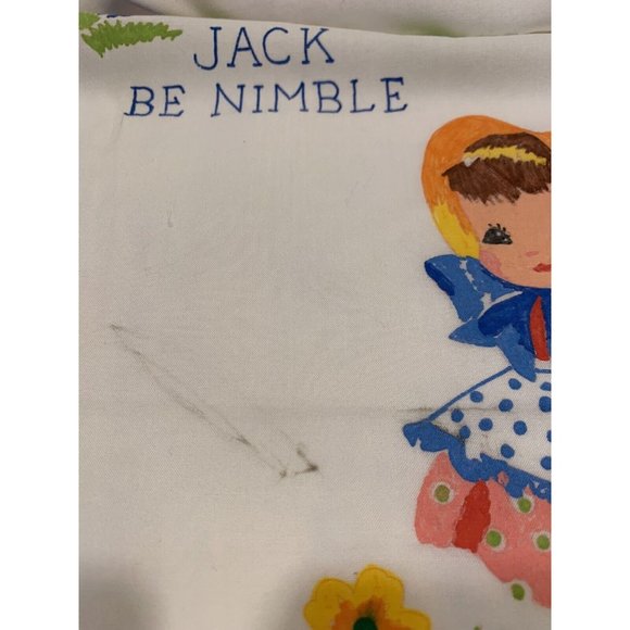 Baby Swaddle Cloth Nursery Rhyme Hand Painted 1967 34”x 45” - Picture 9 of 10